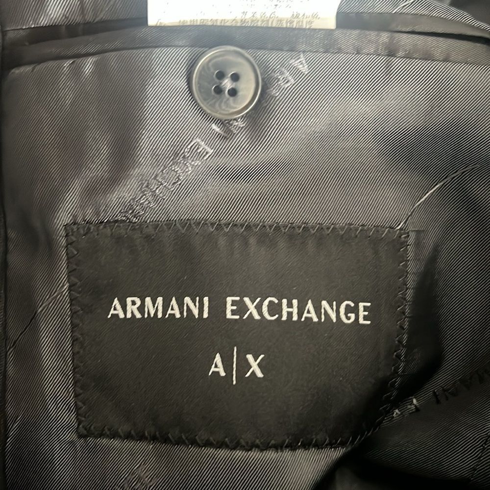 A|X Armani Exchange Wool Two-Button Blazer, Black, NWT, Size 38S - Picture 7 of 10
